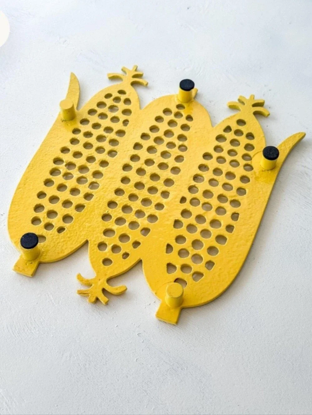 Yellow Corn Cast Iron Trivet Crate And Barel VINTAGE